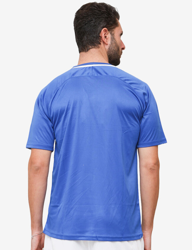 SHIRT DAMA INTERLOCK BIANCO/AZZURRO