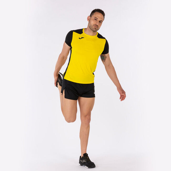 T-SHIRT RECORD II YELLOW-BLACK