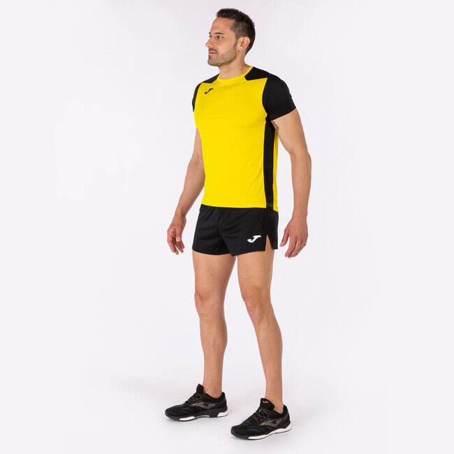 T-SHIRT RECORD II YELLOW-BLACK