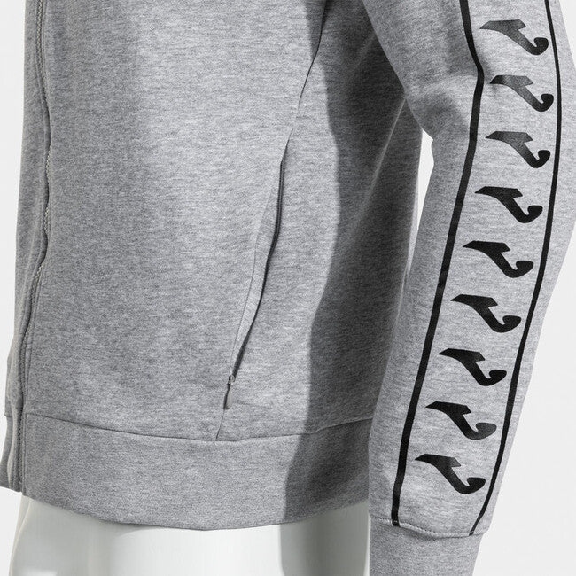 ICONO STREET ZIP-UP HOODIE LIGHT GRAY BLACK GREY