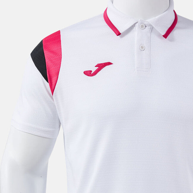 TERRA SHORT SLEEVE POLO WHITE FUCHSIA WHITE