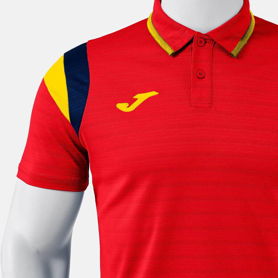 Μπλούζα πόλο TERRA SHORT SLEEVE POLO σκούρο ναυτικό μπλε - κόκκινο κίτρινο