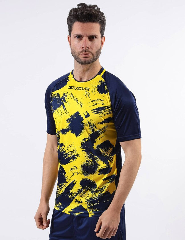 SHIRT ART INTERLOCK M/C GIALLO/BLU