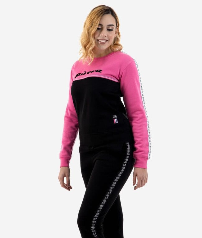TUTA DONNA 100 G/COLLO CON BANDA IN FELPA NERO/FUXIA