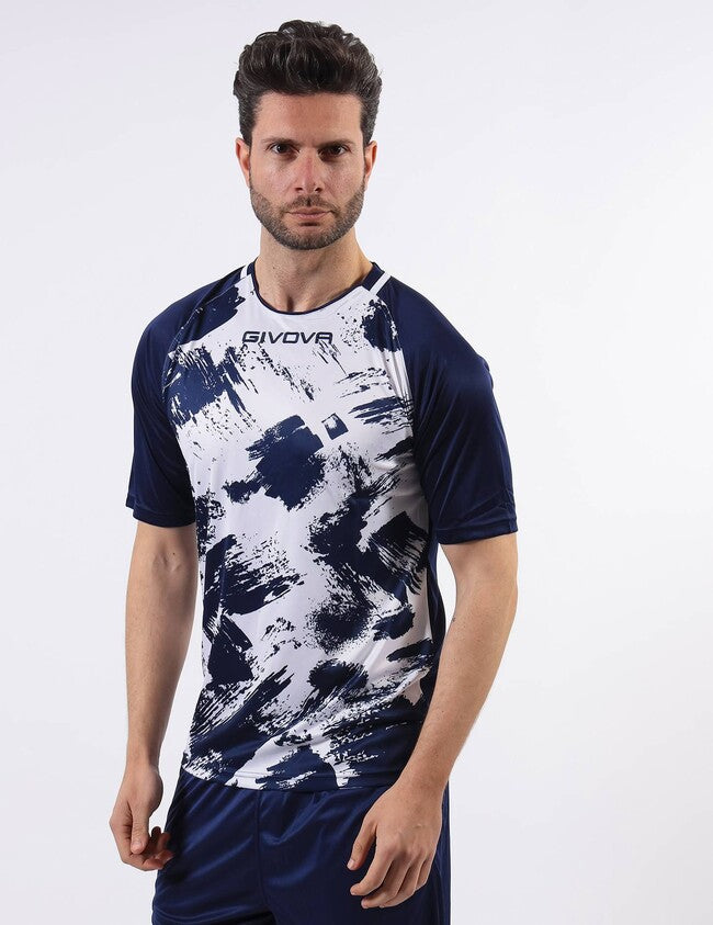 SHIRT ART INTERLOCK M/C BIANCO/BLU