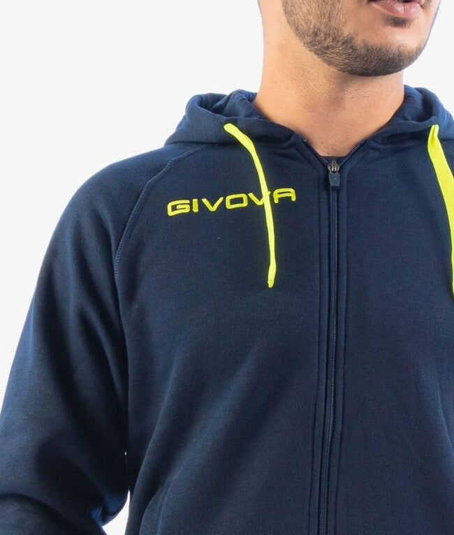 TUTA KING FELPA BLU/GIALLO FLUO
