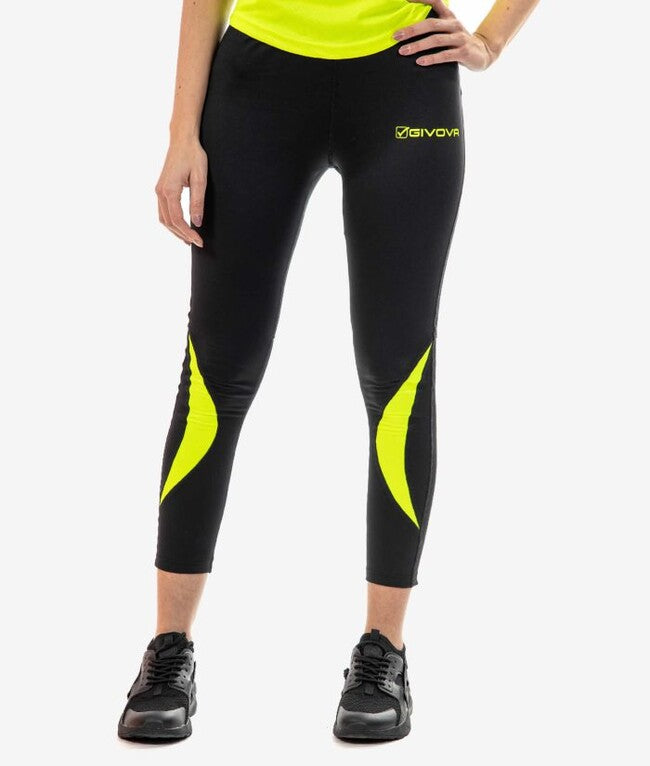 RUNNING LONG PANT NERO/GIALLO FLUO