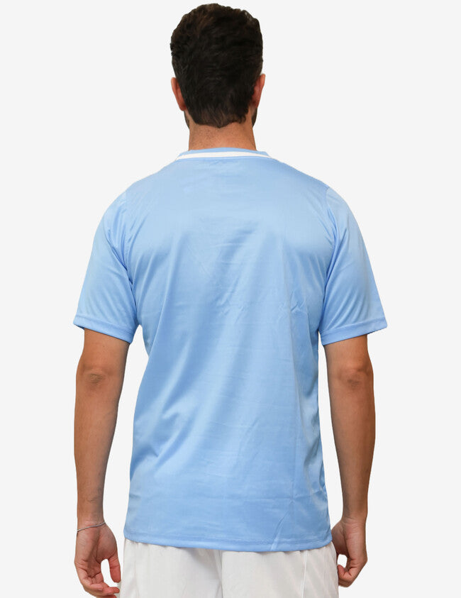SHIRT GRAFITE INTERLOCK CELESTE/BIANCO