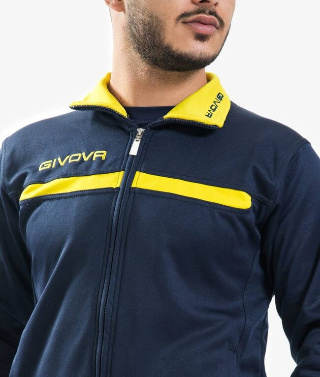 TUTA GIVOVA ONE FULL ZIP POLARFLEECE BLU/GIALLO