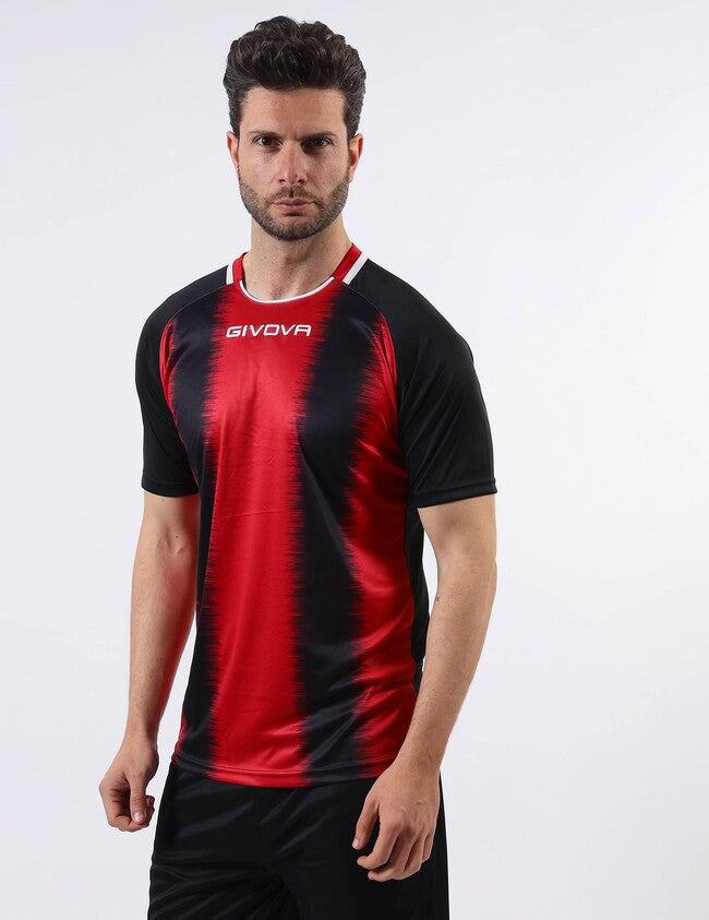 SHIRT STRIPE  M/C INTERLOCK ROSSO/NERO
