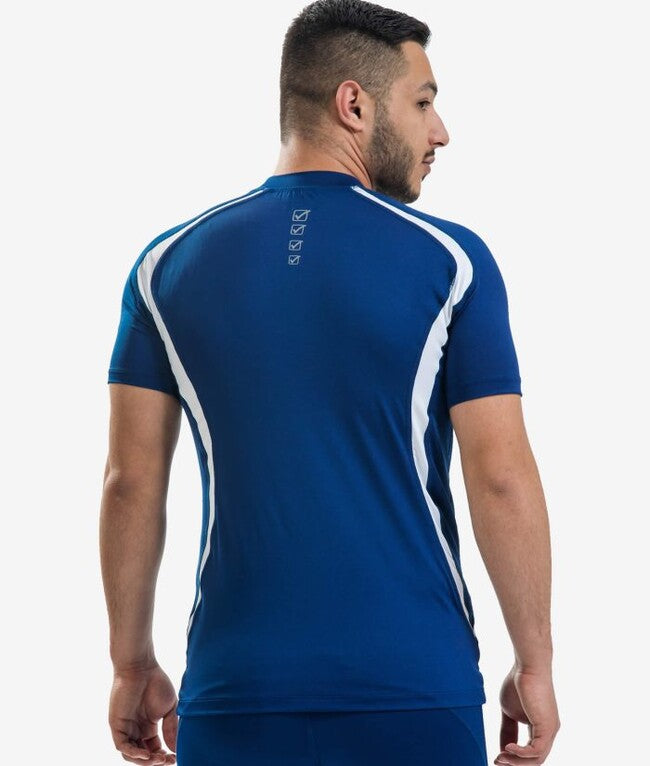 RUNNING SHIRT BLU/BIANCO