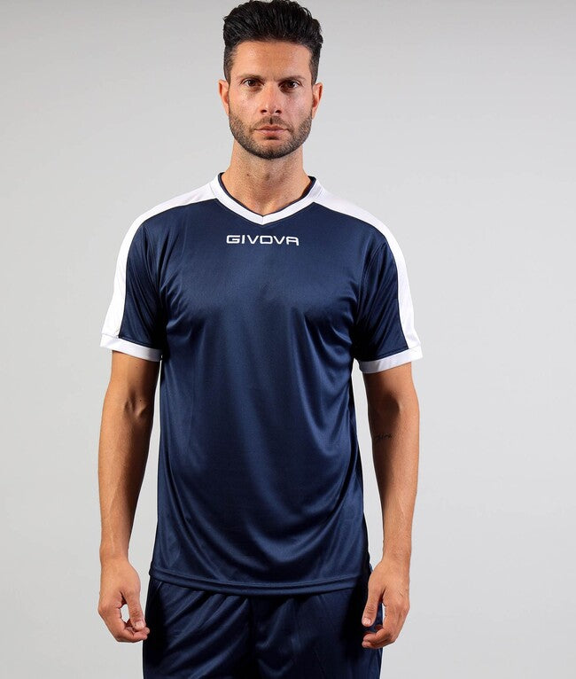 SHIRT REVOLUTION INTERLOCK BLU/BIANCO