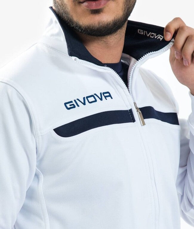 TUTA GIVOVA ONE FULL ZIP POLARFLEECE BIANCO/BLU