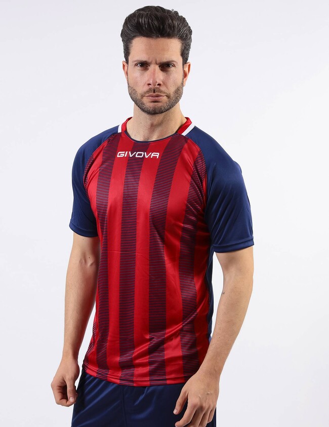 SHIRT TRATTO INTERLOCK BLU/ROSSO