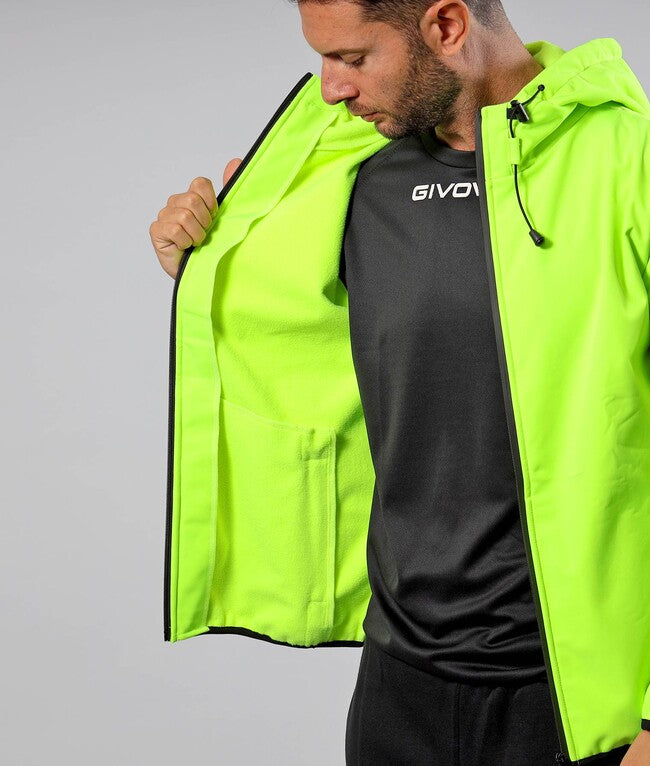 GIUBBOTTO SOFT SHELL GIALLO FLUO/NERO