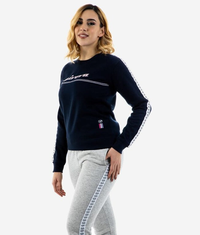 TUTA DONNA 100 G/COLLO CON BANDA IN FELPA BLU/GRIGIO CHIARO