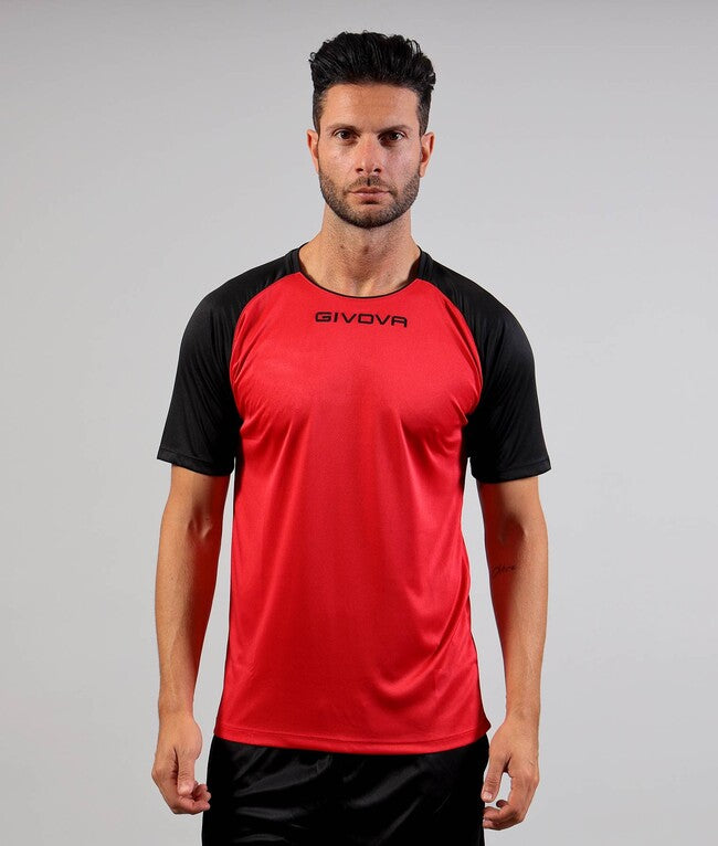 SHIRT CAPO INTERLOCK ROSSO/NERO