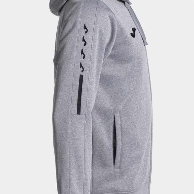 OLIMPIADA ZIP-UP HOODIE MELANGE GREY BLACK GREY
