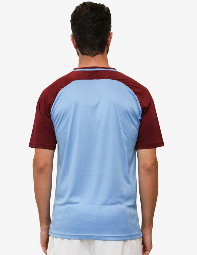 SHIRT PIXEL INTERLOCK CELESTE/GRANATA