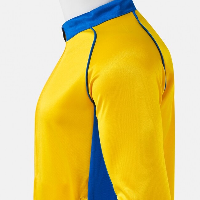 VINTAGE ECO RETRO FULL ZIP SWEATSHIRT YELLOW ROYAL BLUE YELLOW-ROYAL