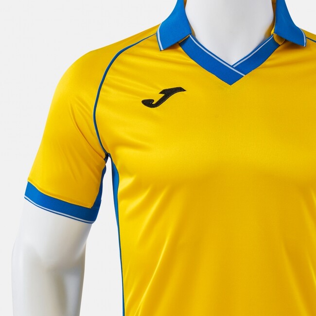 VINTAGE ECO RETRO SHORT SLEEVE T-SHIRT YELLOW ROYAL BLUE YELLOW-ROYAL