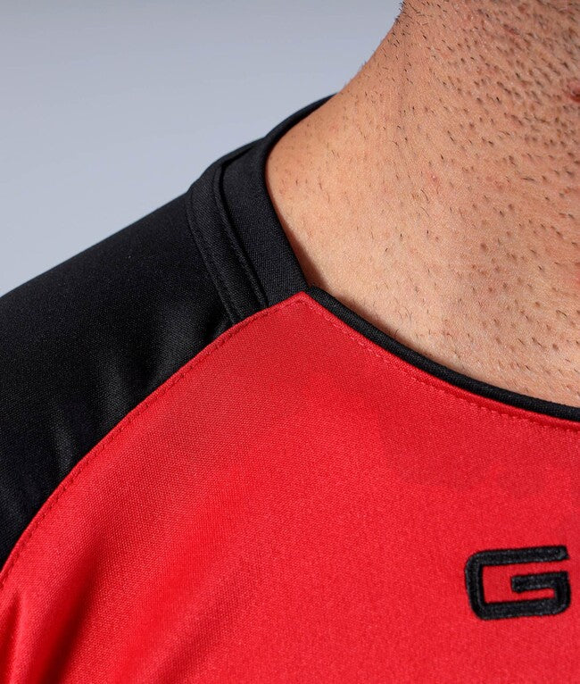 SHIRT CAPO INTERLOCK ROSSO/NERO