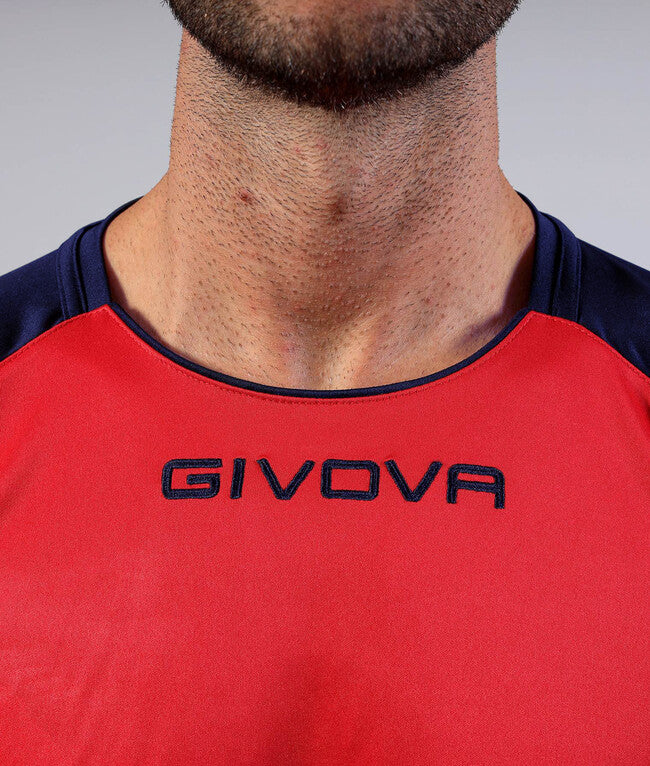 SHIRT CAPO INTERLOCK ROSSO/BLU