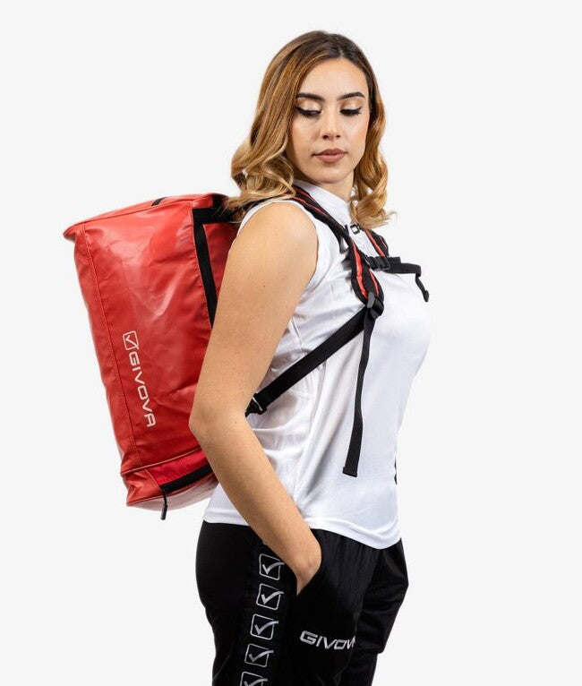 ZAINO BIKER IN ECOPELLE ROSSO