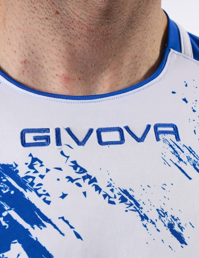 SHIRT ART INTERLOCK M/C AZZURRO/BIANCO