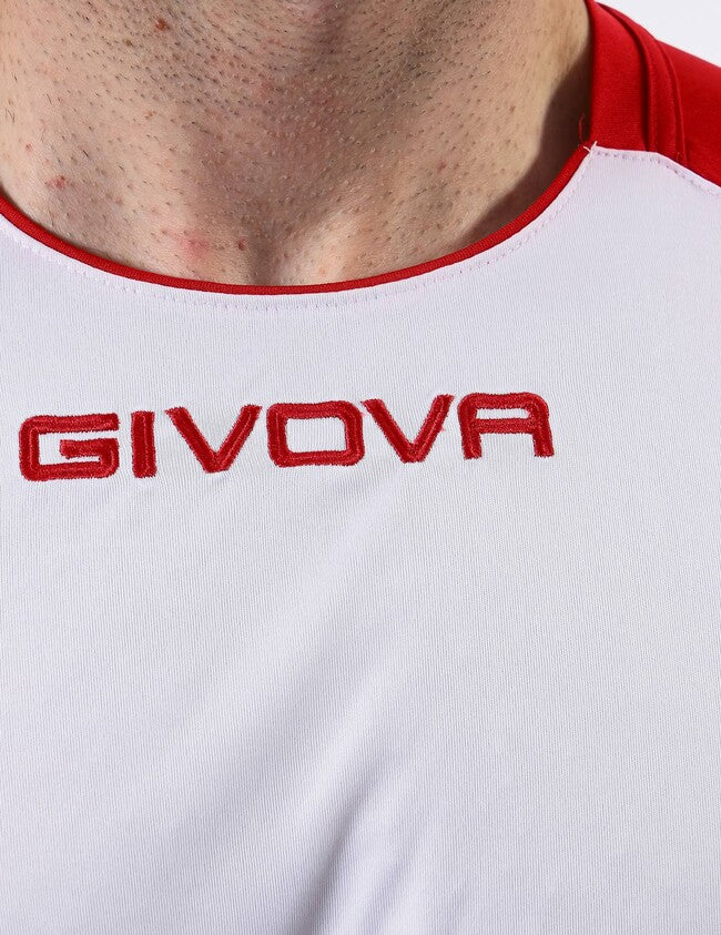 SHIRT CAPO INTERLOCK BIANCO/ROSSO