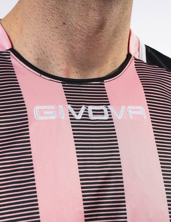 SHIRT TRATTO INTERLOCK ROSA/NERO
