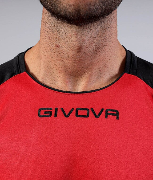 SHIRT CAPO INTERLOCK ROSSO/NERO
