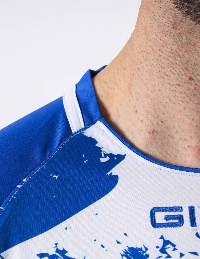 SHIRT ART INTERLOCK M/C AZZURRO/BIANCO