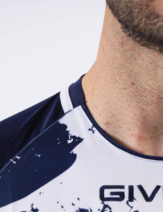 SHIRT ART INTERLOCK M/C BIANCO/BLU