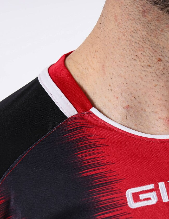 SHIRT STRIPE  M/C INTERLOCK ROSSO/NERO