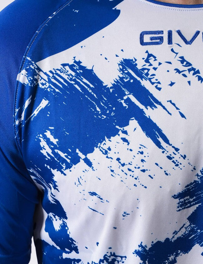 SHIRT ART INTERLOCK M/C AZZURRO/BIANCO