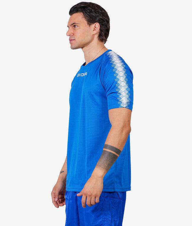 SHIRT CLUB IN MESH AZZURRO/BIANCO