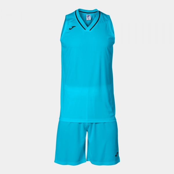 Μπασκετικό σετ ATLANTA TWO-PIECE SET φθορίζον τιρκουάζ μαύρο