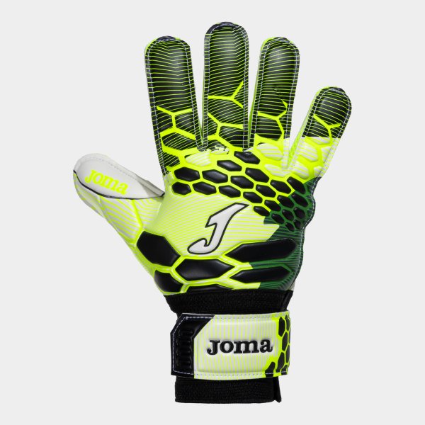 CALCIO GOALKEEPER GLOVES FLUOR GREEN BLACK VERDE FLÚOR-NEGRO