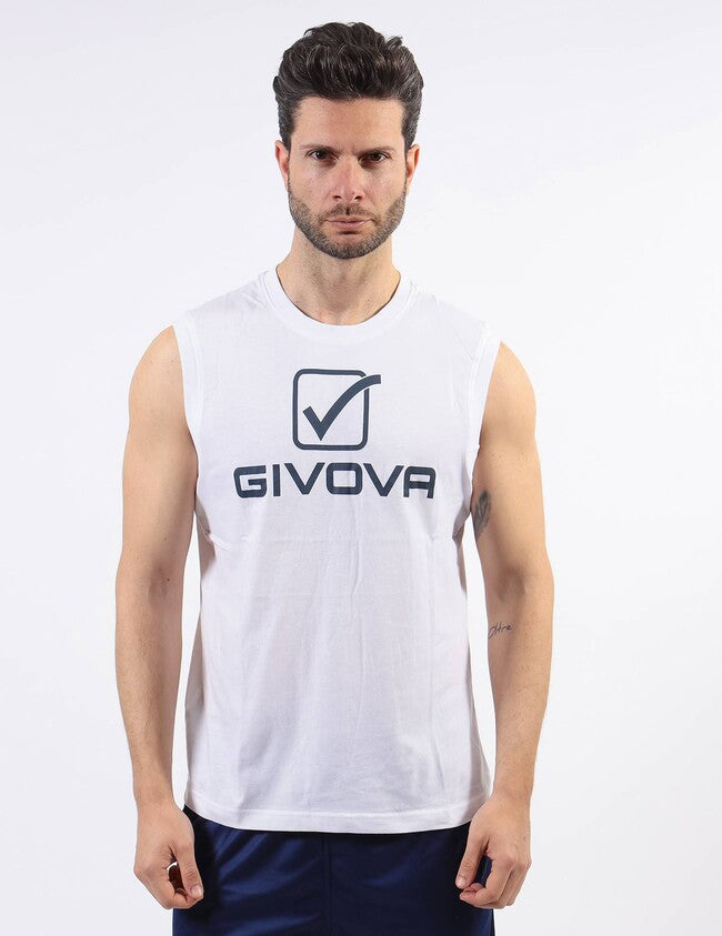 Μπλούζα CANOTTA COTONE SPONSOR LOGO BIG λευκό