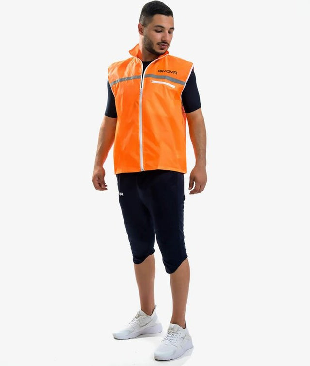 Μπουφάν CASACCA RUNNING φλουό πορτοκαλί-μαύρο