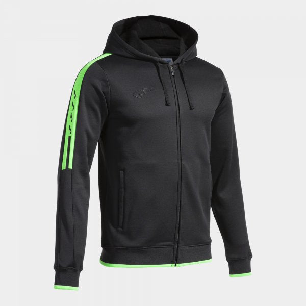 Φούτερ με κουκούλα OLIMPIADA ZIP-UP HOODIE μαύρο φθορίζον πράσινο