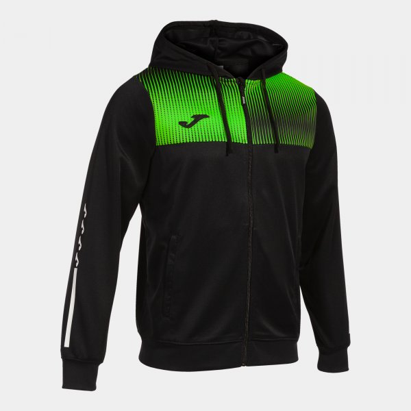 Φούτερ με κουκούλα ECO SUPERNOVA ZIP-UP HOODIE μαύρο φθορίζον πράσινο