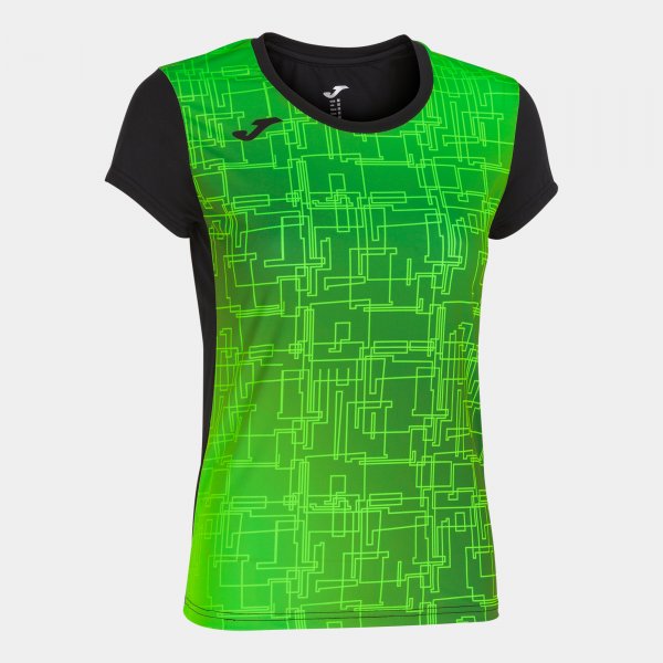 Γυναικεία μπλούζα για τρέξιμο T-SHIRT ELITE VIII SHORT SLEEVE μαύρο φθορίζον πράσινο