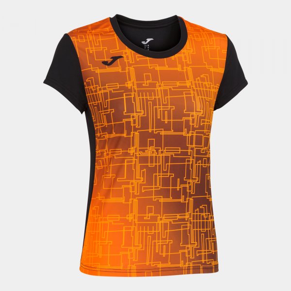Γυναικεία μπλούζα για τρέξιμο T-SHIRT ELITE VIII SHORT SLEEVE μαύρο πορτοκαλί