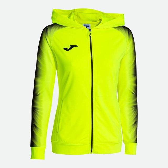 Γυναικεία φούτερ με κουκούλα ELITE XI ZIP-UP HOODIE φθορίζον κίτρινο μαύρο