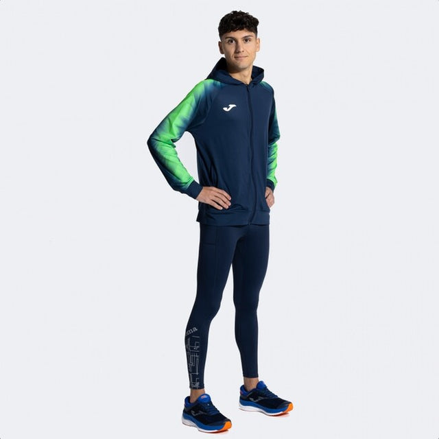 Φούτερ με κουκούλα ELITE XI ZIP-UP HOODIE ναυτικό μπλε φθορίζον πράσινο