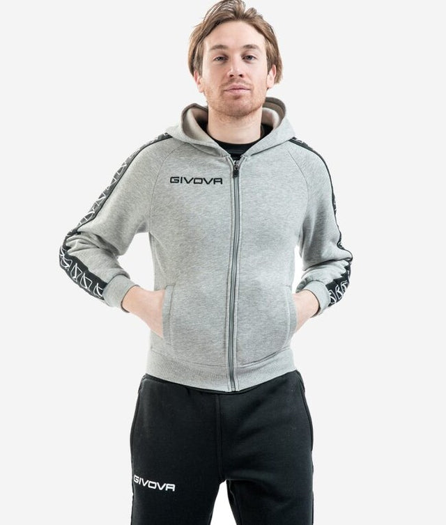 Φούτερ FELPA FULL ZIP BAND ανοιχτό μελανζέ γκρι