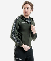 Φούτερ FELPA FULL ZIP BAND στρατιωτικό πράσινο