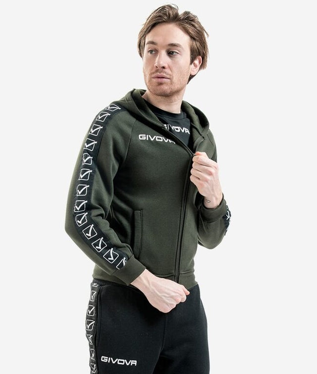 Φούτερ FELPA FULL ZIP BAND στρατιωτικό πράσινο
